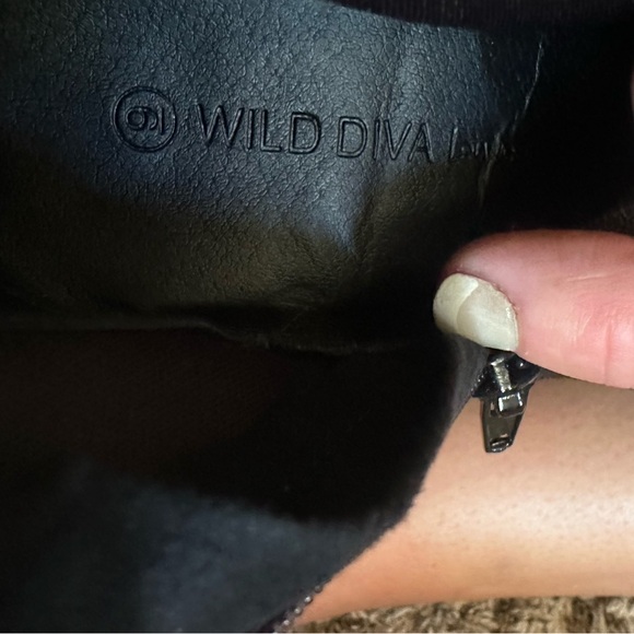 Black faux suede over the knee boots - Picture 2 of 2